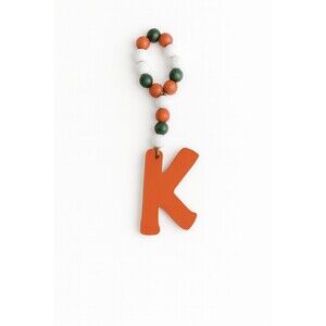 Perfect Harvest Wall Hanging Beads Monogram Letter "K" Thanksgiving Fall Autumn
